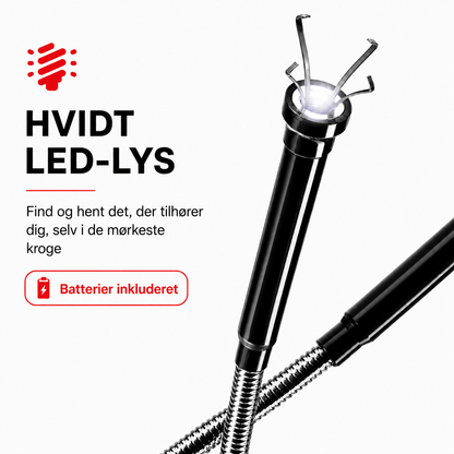 Grabix – Fleksibelt magnetisk gribeværktøj med LED-lys – Langtrækkende klo-griber (70 cm)
